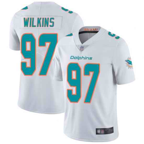 Dolphins 97 Christian Wilkins White Men Stitched Football Vapor Untouchable Limited Jersey